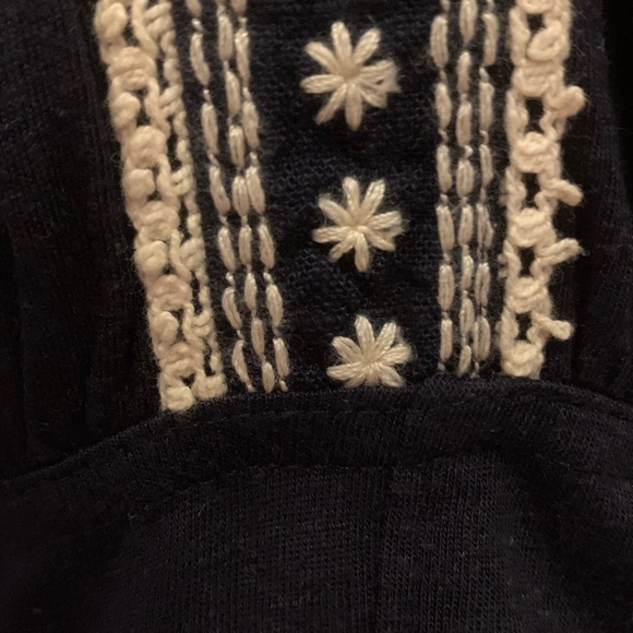XS NWT Free People Hill Top Crop Embroidered Navy - Picture 9 of 11